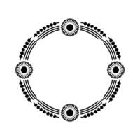 Circular Floral Emblem, Minimalist, Subtle Texture vector