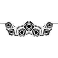 Elegant Floral Border, Vintage Element - Pattern - Decorative vector