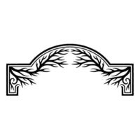 Stylized Archway with Branch and Leaf Ornamentation vector