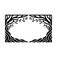 Art Nouveau Tree Border, Elegant Botanical Frame vector