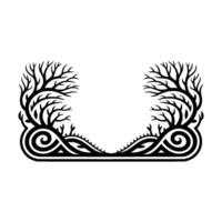 Intricate Branch Frame, Vintage Botanical Ornamentation vector