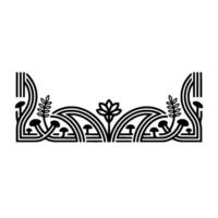 Stylized Mushroom Floral Border, Minimalist vector