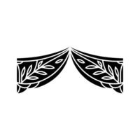 Stylized Doorway, Leaf Motif, Minimalist vector