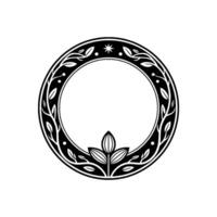 Circular Emblem Botanical Halo, Mystical Symbol vector