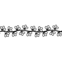 Delicate Branch of Cherry Blossoms Minimalist Floral Border vector