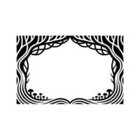 Art Nouveau Frame, Organic Ornamentation, Elegant Border vector