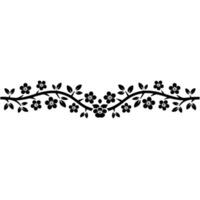 Elegant Floral Branch Border, Minimalist - Line vector