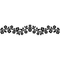 Elegant Floral Border, Vintage Style, Decorative Element - Symmetrical - Botanical vector