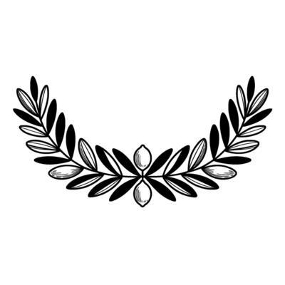 Elegant Olive Branch Emblem, Minimalist