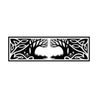 Celtic Tree of Life Emblem, Mystical Woodland vector