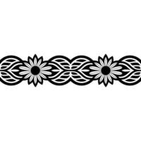 Intricate Floral Border, Stylized Black and White - Pattern vector
