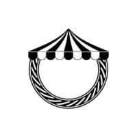 Stylized Tent Silhouette, Circular Emblem, Minimalist vector