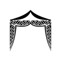 Stylized Tent Silhouette, Tribal Ornamentation, Minimalist vector