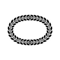 Elegant Laurel Wreath Border, Minimalist - Foliage - Circular vector