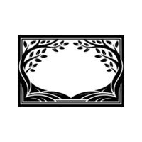 Stylized Tree Border, Vintage Landscape Illustration vector