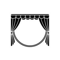 Elegant Stage Curtain Silhouette, Vintage Theater vector