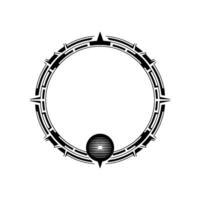 Tribal Circle Frame, Minimalist, Empty Space vector