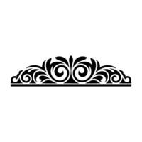 Intricate Black Floral Border, Elegant Element - Swirls - Ornament vector