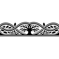 Elegant Tree Border, Vintage Ornamentation, Decorative Element vector