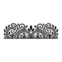 Elegant Black Floral Border, Vintage Element - Scroll - Decorative vector