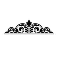 Elegant Black Floral Border, Vintage Element - Header - Ornament vector