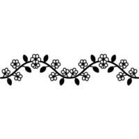 Stylized Floral Border, Minimalist - Lineart vector