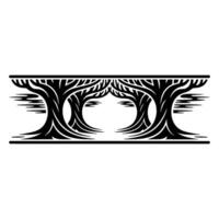 Stylized Tree Canopy, Minimalist Woodland Border vector
