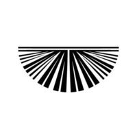 Geometric Radiance Minimalist Black White Fan Motif - Geometry vector
