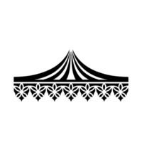 Geometric Tent Silhouette with Floral Border Minimalist vector