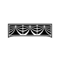 Geometric Wavecrest Ornament, Black White, Minimalist vector