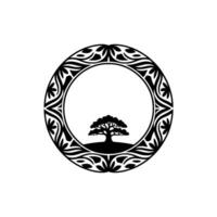 Celestial Tree Emblem - Mystical Circle vector