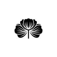 Elegant Black Floral Emblem, Minimalist - Flat vector