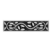 Elegant Silver Leaf Border, Vintage Element vector