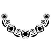 Stylized Sunflower Wreath, Minimalist - Pattern vector