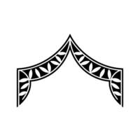 Geometric Arch Ornament, Stylized Black White - Minimalist vector