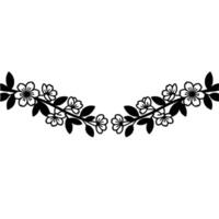 Delicate Floral Garland Border, Minimalist - Line vector
