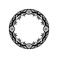 Intricate Floral Circle Frame, Vintage Style - Ornament vector