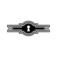 Art Deco Keyhole Emblem, Vintage Security Symbol vector