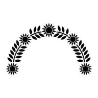 Stylized Sunflower Arch - Minimalist Floral vector