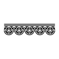Intricate Black Floral Border, Vintage Element - Pattern - Decorative vector