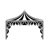 Stylized Tent Canopy, Intricate Floral Archway vector