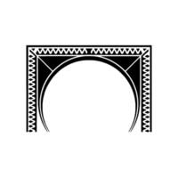 Intricate Arabic Arch, Geometric, Minimalist Silhouette vector