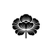 Intricate Black Blossom Emblem, Japanese Style vector