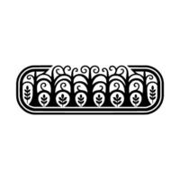 Ornate Oval Border, Stylized Foliage, Vintage vector