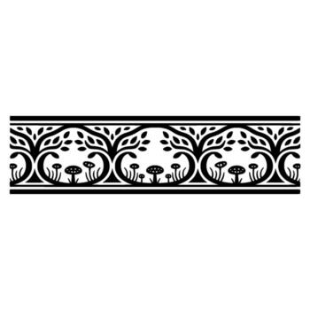 Art Nouveau Botanical Border, Elegant Decorative Element - Pattern vector