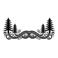 Intricate Forest Border, Natural Elements, Vintage vector