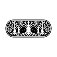 Celestial Tree of Life Emblem, Vintage Botanical Illustration vector