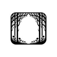 Enchanted Forest Portal, Minimalist Silhouette - Trees vector
