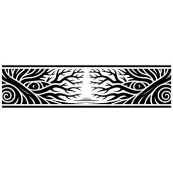 Abstract Tree Border, Symbolic Oceanic Motif vector