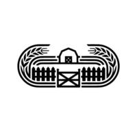 Rustic Homestead Emblem, Vintage Farmhouse Silhouette vector